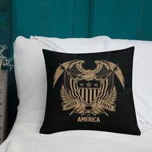 United States Of America Eagle Illustration Reverse Gold Premium Pillow by Design Express