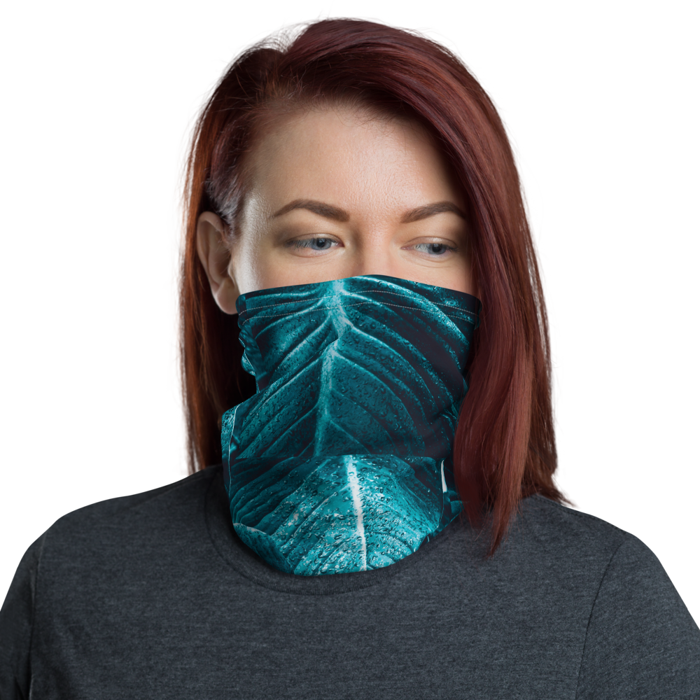 Default Title Turquoise Leaf Neck Gaiter Masks by Design Express