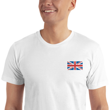 White / S United Kingdom Flag "Solo" Embroidered T-Shirt by Design Express