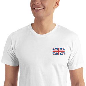 White / S United Kingdom Flag "Solo" Embroidered T-Shirt by Design Express