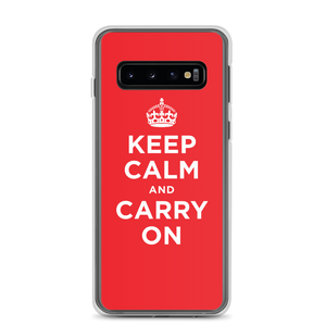 Samsung Galaxy S10 Keep Calm and Carry On Red Samsung Case by Design Express