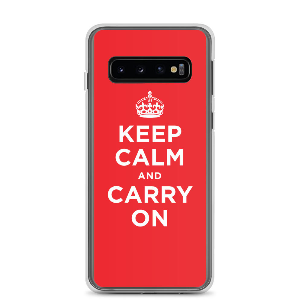 Samsung Galaxy S10 Keep Calm and Carry On Red Samsung Case by Design Express