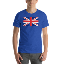 Heather True Royal / S United Kingdom Flag "Solo" Short-Sleeve Unisex T-Shirt by Design Express