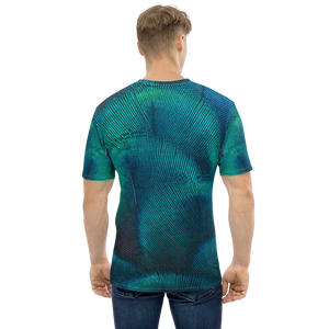 Green Blue Peacock Men's T-shirt by Design Express