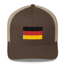 Brown/ Khaki Germany Flag Embroidered Trucker Cap by Design Express