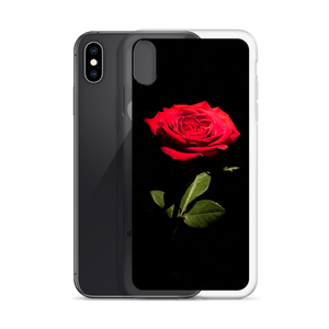 Red Rose on Black iPhone Case by Design Express