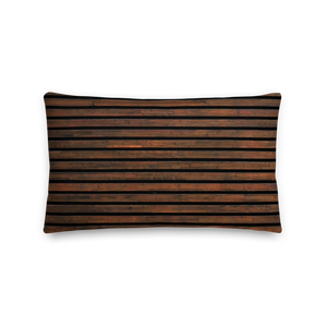 Horizontal Brown Wood Rectangle Premium Pillow by Design Express