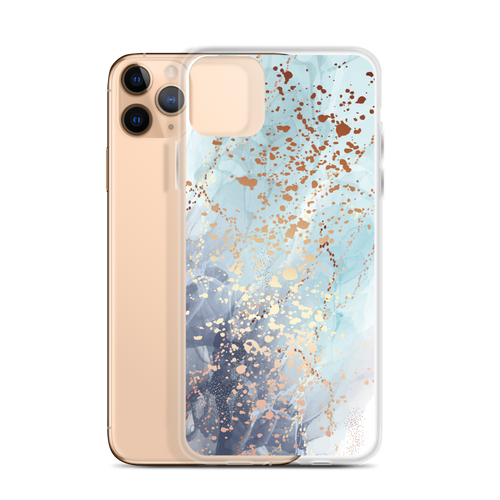 Soft Blue Gold iPhone Case by Design Express