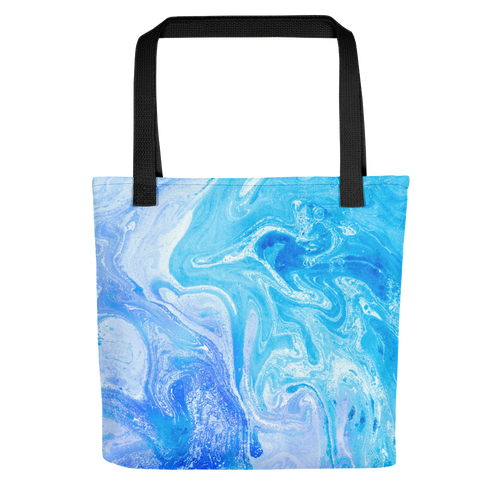 Default Title Blue Watercolor Marble Tote Bag by Design Express