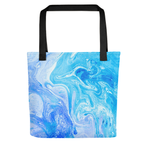 Default Title Blue Watercolor Marble Tote Bag by Design Express