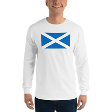White / S Scotland Flag "Solo" Long Sleeve T-Shirt by Design Express