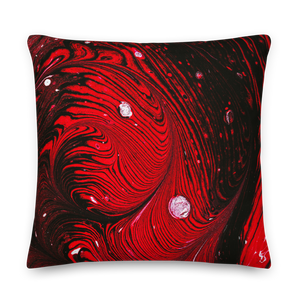 Black Red Abstract Square Premium Pillow by Design Express