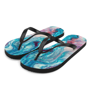 S Blue Multicolor Marble Flip-Flops by Design Express