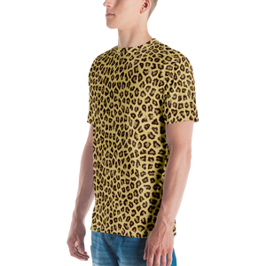Yellow Leopard Print Men's T-shirt by Design Express