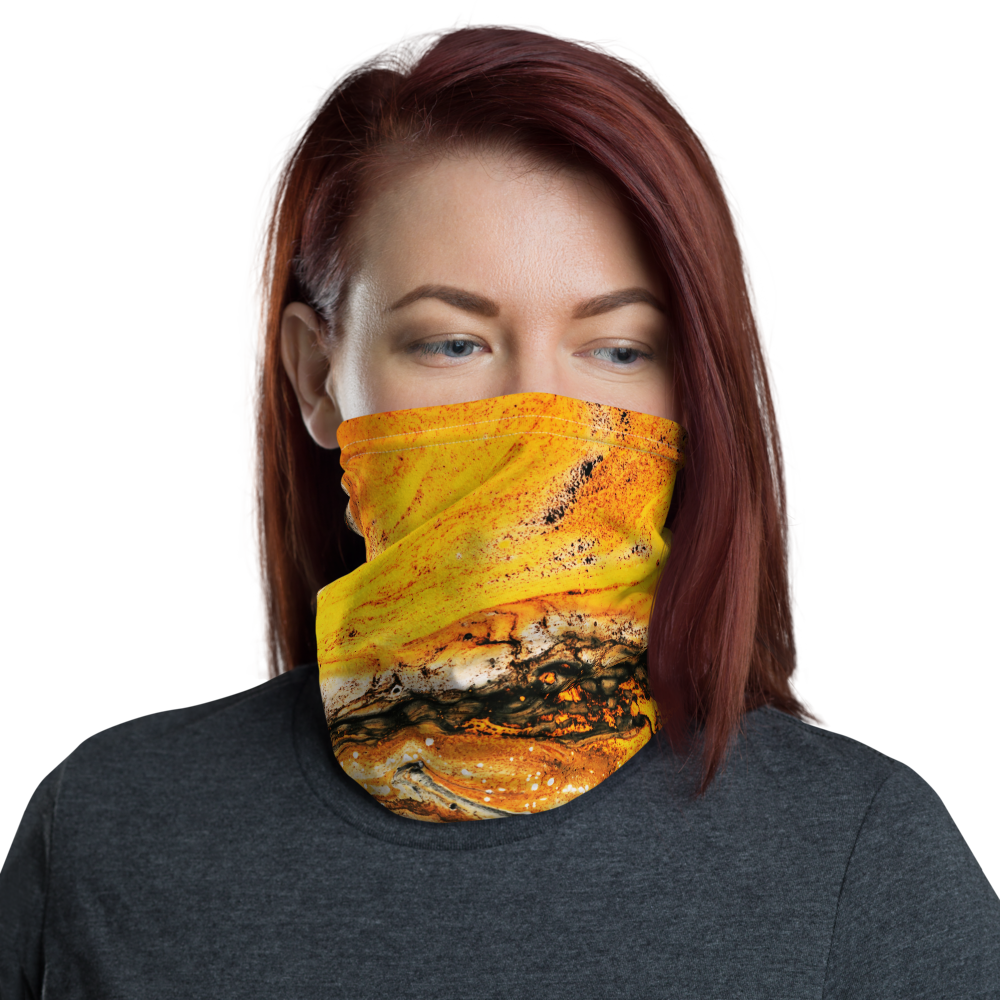 Default Title Yellow Orange Abstract Neck Gaiter Masks by Design Express