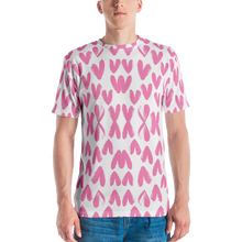 XS Pink Heart Pattern Men's T-shirt by Design Express