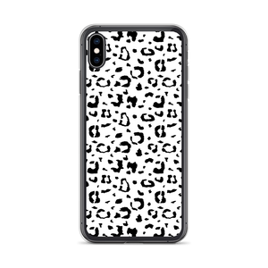 iPhone XS Max Black & White Leopard Print iPhone Case by Design Express