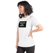 Defund The Media Rectangular Unisex White T-Shirt by Design Express