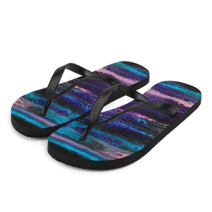 S Purple Blue Abstract Flip-Flops by Design Express