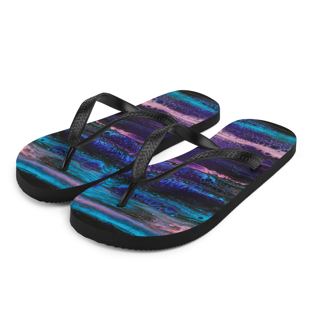 S Purple Blue Abstract Flip-Flops by Design Express