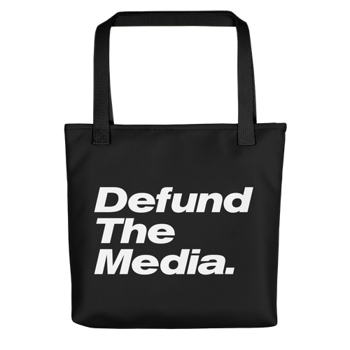 Default Title Defund The Media Italic Smallcaps Black Tote bag by Design Express