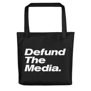 Default Title Defund The Media Italic Smallcaps Black Tote bag by Design Express