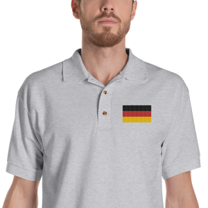 Sport Grey / S Germany Flag Embroidered Polo Shirt by Design Express