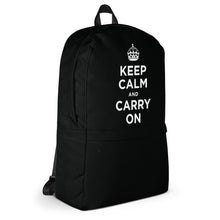 Keep Calm And Carry On (Black White) Backpack by Design Express