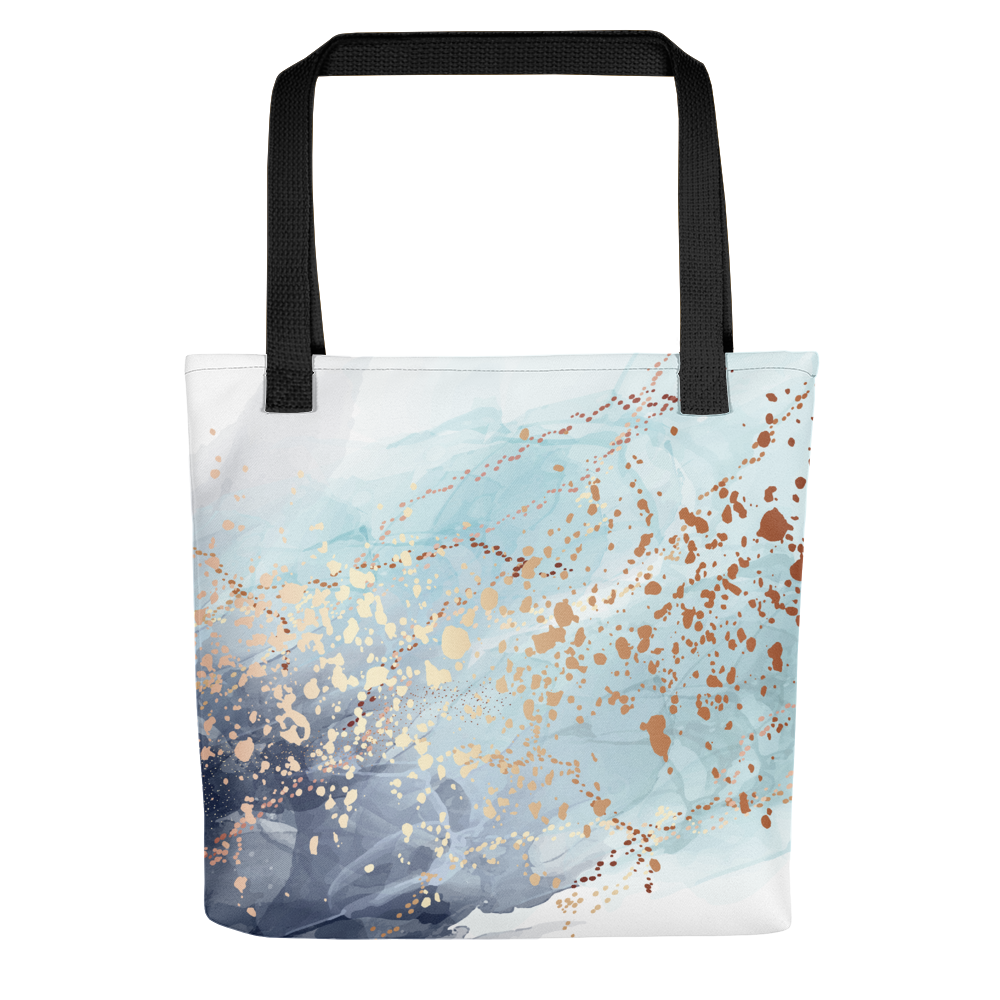 Default Title Soft Blue Gold Tote Bag by Design Express