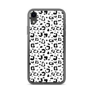 iPhone XR Black & White Leopard Print iPhone Case by Design Express
