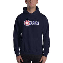 Navy / S USA "Rosette" Hooded Sweatshirt by Design Express