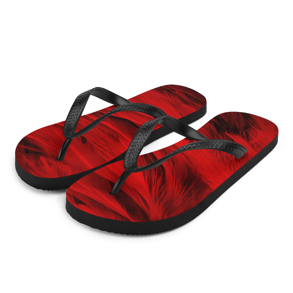 S Red Feathers Flip-Flops by Design Express