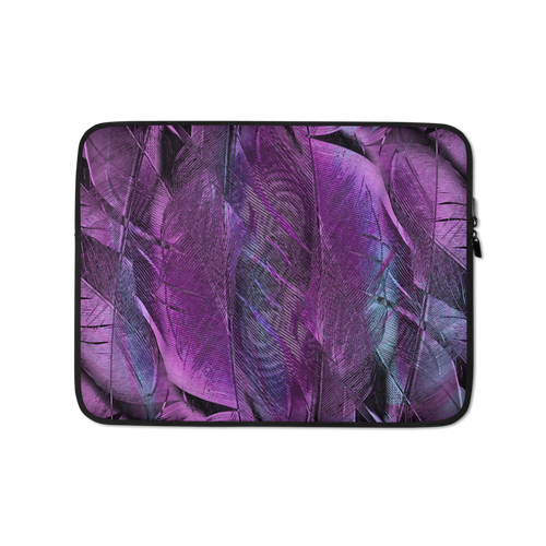 13 in Purple Feathers Laptop Sleeve by Design Express