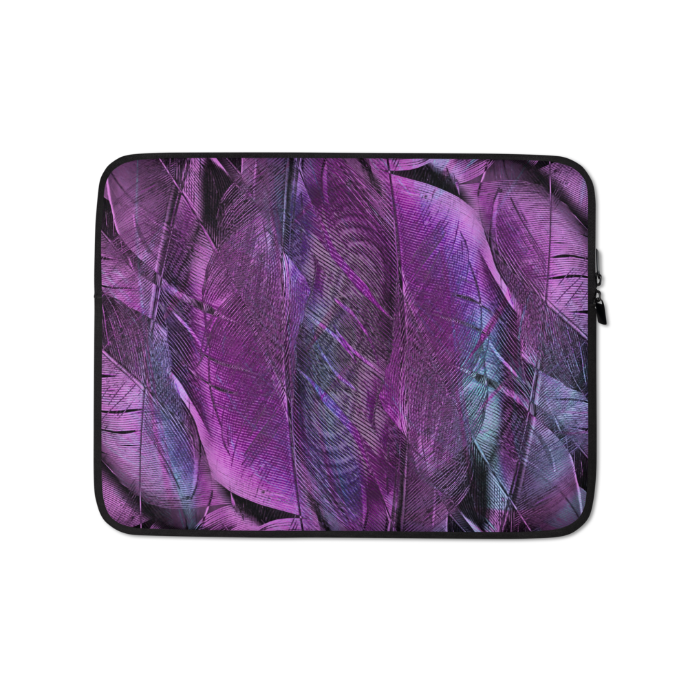 13 in Purple Feathers Laptop Sleeve by Design Express