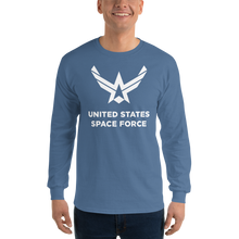 Indigo Blue / S United States Space Force "Reverse" Long Sleeve T-Shirt by Design Express