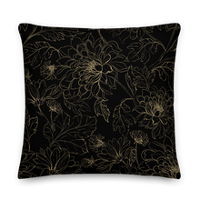22×22 Golden Floral Square Premium Pillow by Design Express