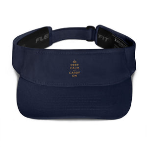 Navy Keep Calm and Carry On (Gold) Visor by Design Express