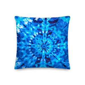 18×18 Psychedelic Blue Mandala Premium Pillow by Design Express