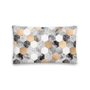 Hexagonal Pattern Rectangle Premium Pillow by Design Express