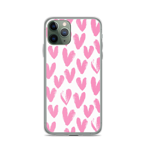 iPhone 11 Pro Pink Heart Pattern iPhone Case by Design Express