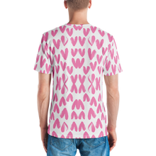 Pink Heart Pattern Men's T-shirt by Design Express