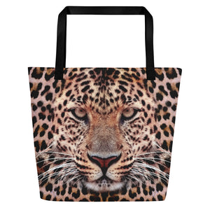 Leopard Face "All Over Animal" Beach Bag Totes by Design Express