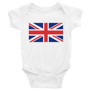 White / 6M United Kingdom Flag "Solo" Infant Bodysuit by Design Express