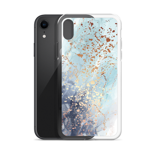 Soft Blue Gold iPhone Case by Design Express