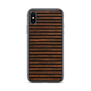 iPhone X/XS Horizontal Brown Wood iPhone Case by Design Express