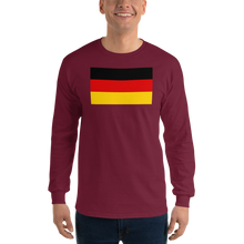 Maroon / S Germany Flag Long Sleeve T-Shirt by Design Express