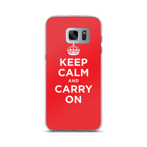 Samsung Galaxy S7 Edge Keep Calm and Carry On Red Samsung Case by Design Express
