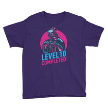 Purple / XS Darth Vader Level 10 Completed Youth Short Sleeve T-Shirt by Design Express
