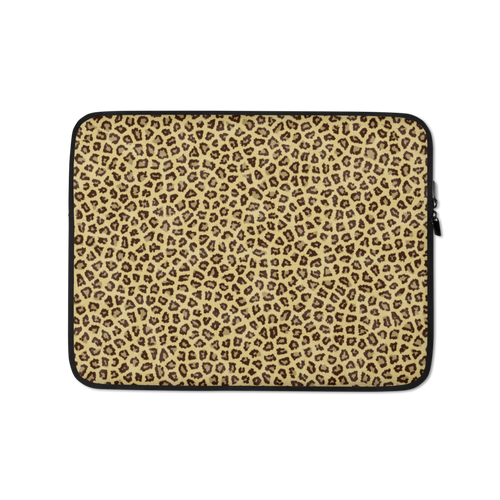 13 in Yellow Leopard Print Laptop Sleeve by Design Express