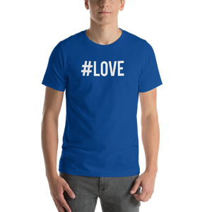 True Royal / S Hashtag #LOVE Short-Sleeve Unisex T-Shirt by Design Express